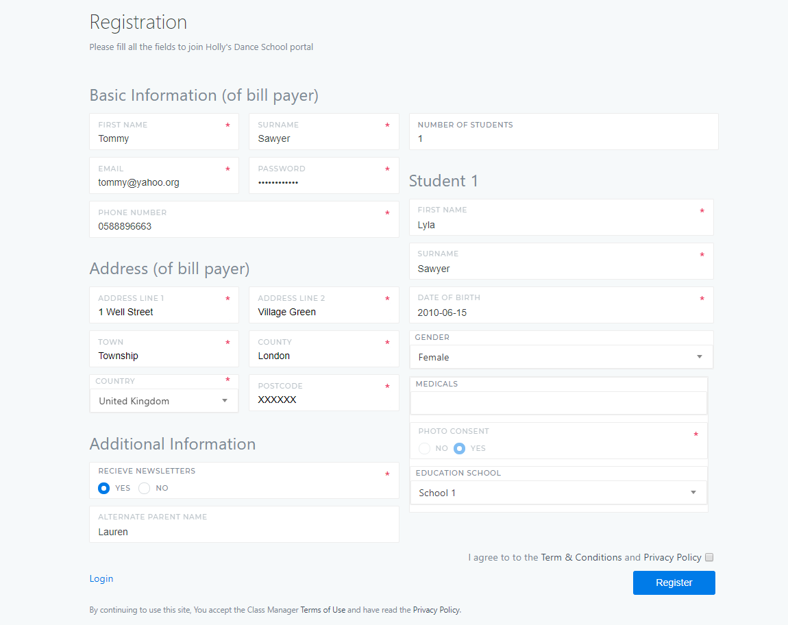 Custom Registration Form