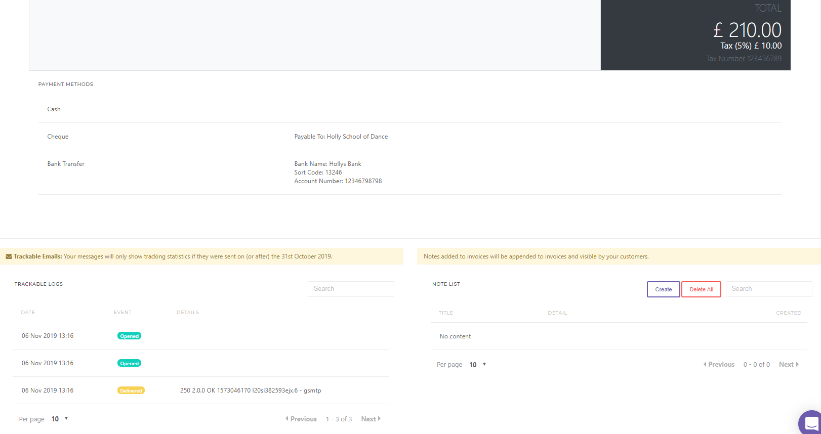 Invoice Tracking