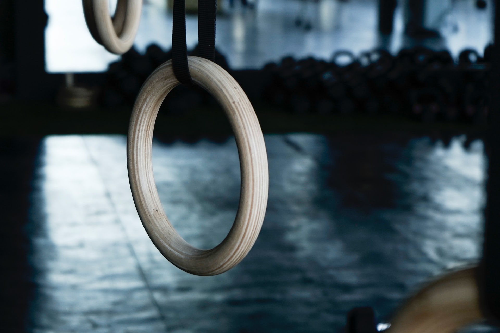 A white plastic hoop in a gym business